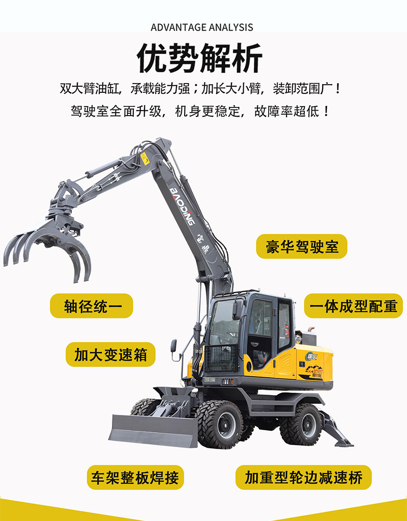 宝鼎BD110E轮式抓木机