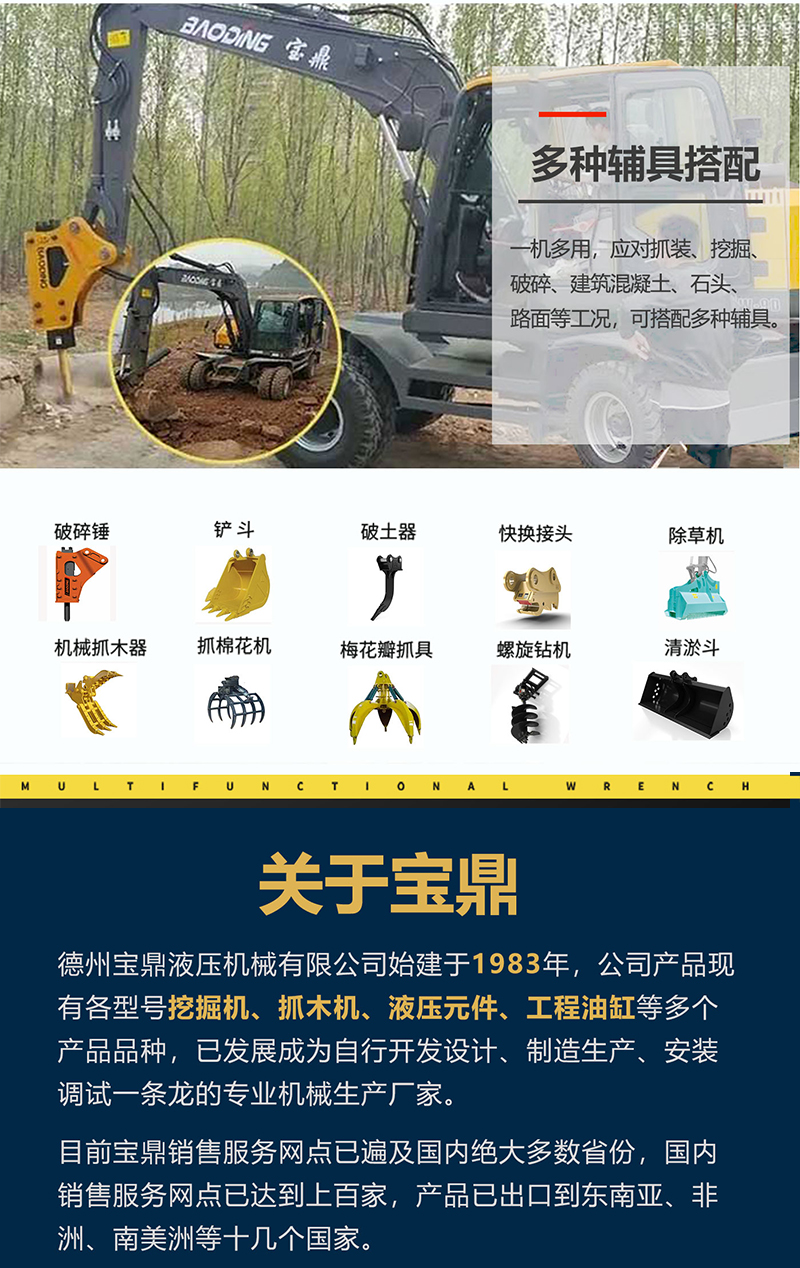 宝鼎BD110E轮式抓木机