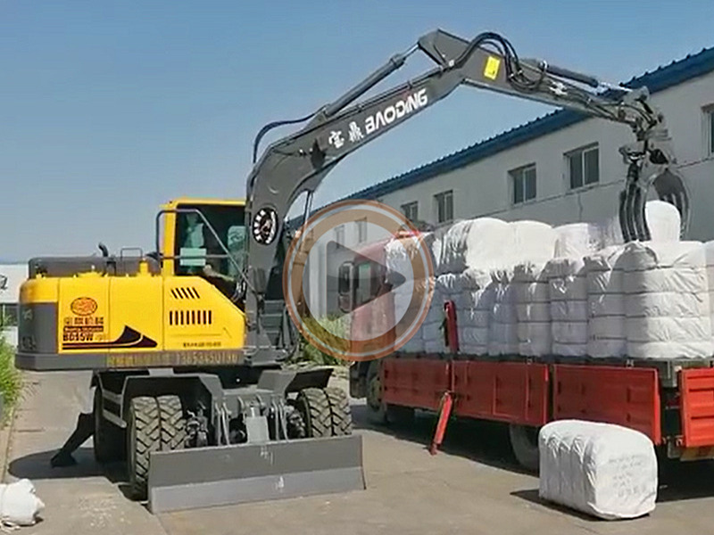 宝鼎抓包机工作实地视频-轮式抓布机视频